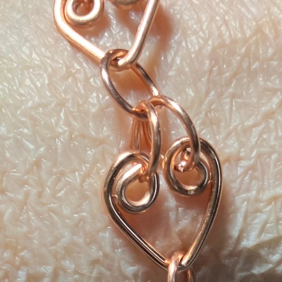 Copper Heart link Bracelet - Picture 1 of 1